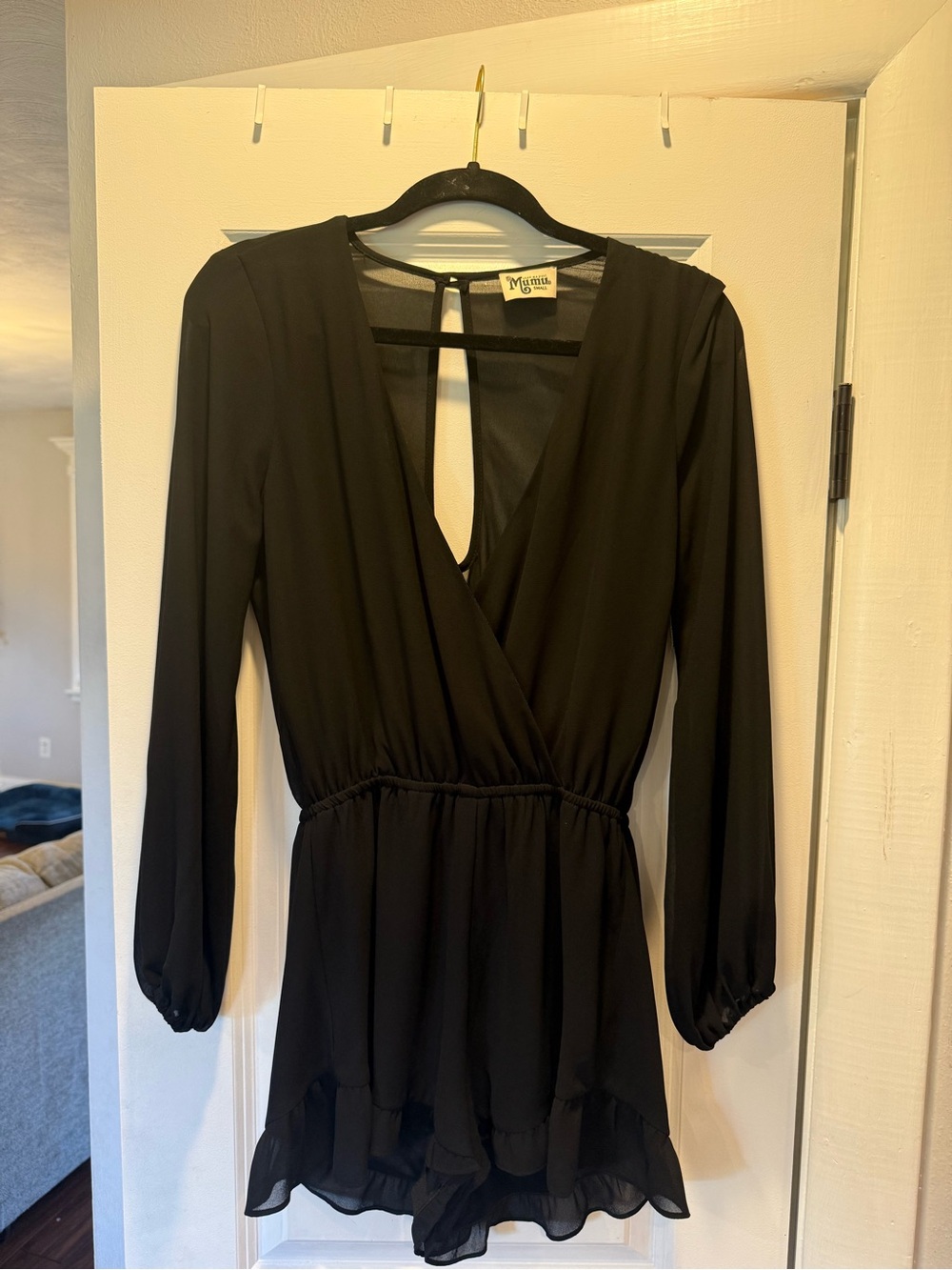 Show Me Your MuMu Black Long-Sleeve Romper